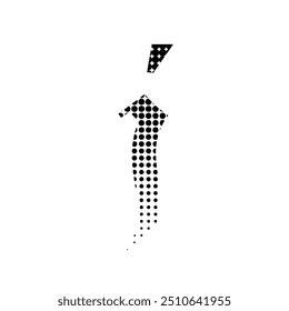 j alfabeto efeito de meio-tom pontilhado ícone do logotipo ilustração vetorial eps