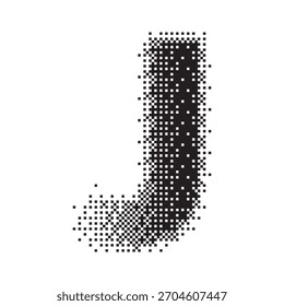 J alfabeto medio tono efecto punteado logotipo icono Ilustración vectorial eps