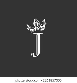 J Alphabet letters Logo, J letter with crown shape logo