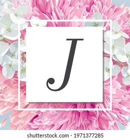 J - Alphabet with spring background.