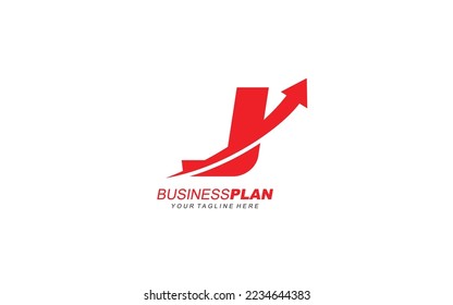 Vector de logotipo de letra de flecha J para su marca con estilo moderno.