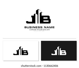 J B Initial building logo concept