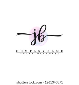 J B Initial handwriting logo vector