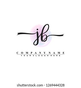 J B Initial handwriting logo vector