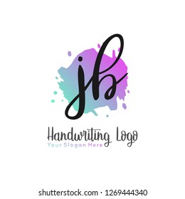 J B Initial handwriting logo vector