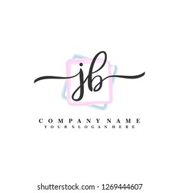 J B Initial handwriting logo vector