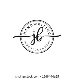 J B Initial handwriting logo vector