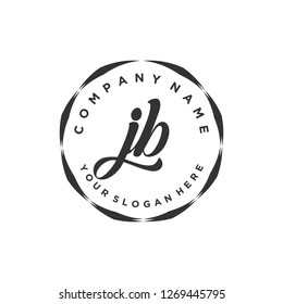 J B Initial handwriting logo vector
