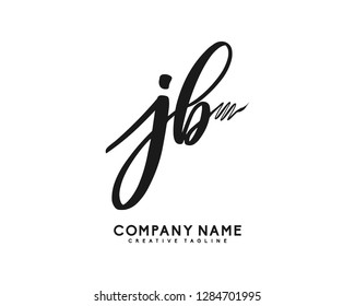 J B Initial Handwriting Logo Template Vector