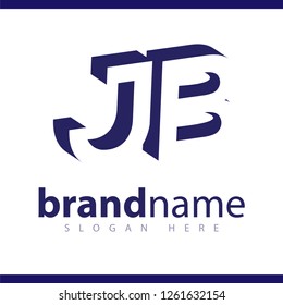 J B initial letter with negative space logo icon vector template