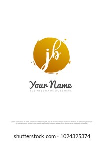 J & B initial splash logo template vector