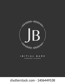 J B JB Beauty vector initial logo, handwriting logo of wedding, fashion, jewerly, heraldic, boutique, floral and botanical with creative template for any company or business.