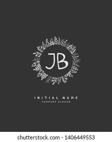 J B JB Beauty vector initial logo, handwriting logo of wedding, fashion, jewerly, heraldic, boutique, floral and botanical with creative template for any company or business.
