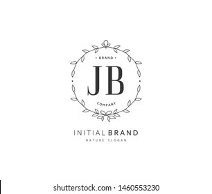 J B JB Beauty vector initial logo, handwriting logo of initial signature, wedding, fashion, jewerly, boutique, floral and botanical with creative template for any company or business.

