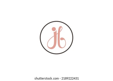 J, B, JB, monólogo manuscrito del logotipo en el marco circular
