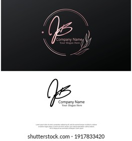J B JB Initial letter handwriting and signature logo. Beauty vector initial logo .Fashion, boutique, floral and botanical
