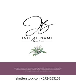 J B JB Escritura manuscrita inicial y logotipo de la firma. Logo inicial del vector de belleza .Moda, boutique, floral y botánica