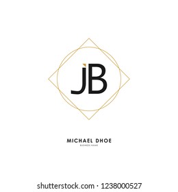 J B JB Initial logo letter with minimalist concept. Vector with scandinavian style logo.