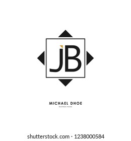 J B JB Initial logo letter with minimalist concept. Vector with scandinavian style logo.