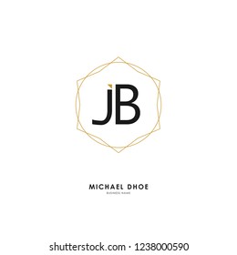 J B JB Initial logo letter with minimalist concept. Vector with scandinavian style logo.