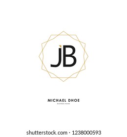 J B JB Initial logo letter with minimalist concept. Vector with scandinavian style logo.