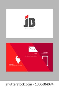 J & B letters Joint logo icon with business card vector template.
