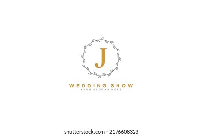 J beauty floral logo design inspiration. Vector letter wedding template design for brand.