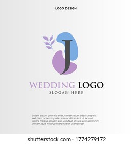 J Beauty vector initial logo, handwriting logo of initial signature, wedding, fashion, jewerly, boutique, floral and botanical with creative template for any company or business.