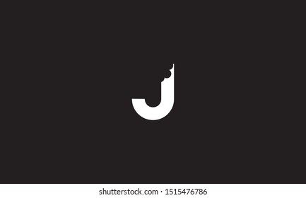 J bite letter logo. Unique attractive creative modern initial J logo with bites shape design