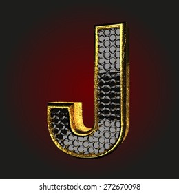 j black letter with gold