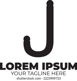 J Black letter logo modern and trendy logotype vector illustration 