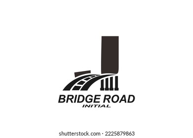 J bridge Letter logo template for your branding.