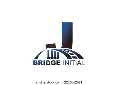 J bridge Letter logo template for your branding.
