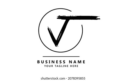 J Brush Stroke Letter Logo Design. Black Paint Logo Letters Icon with Elegant Circle Vector Design.