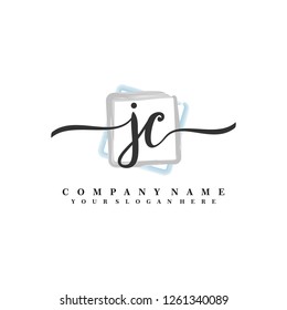 J C Initial handwriting logo vector