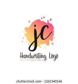 J C Initial handwriting logo vector
