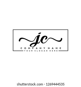 J C Initial handwriting logo vector