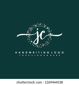 J C Initial handwriting logo vector