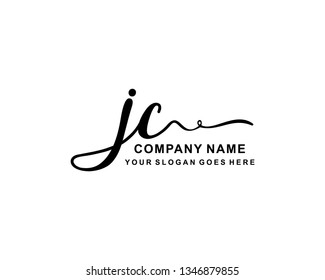 J C Initial Handwriting Logo Template