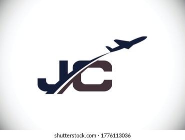 J C Diseño de logotipo de carta inicial, símbolo gráfico de alfabeto para identidad empresarial