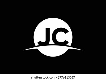 J C Diseño de logotipo de carta inicial, símbolo gráfico de alfabeto para identidad empresarial