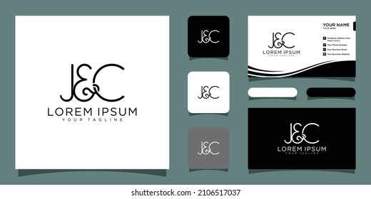 J and C Initial logo, Ampersand monogram logo with business card design template