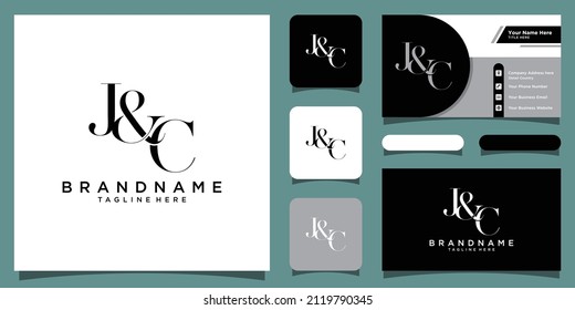 J and C Initial logo, Ampersand monogram logo with business card design