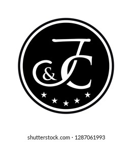 J and C initial logo black color