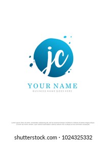 J & C initial splash logo template vector