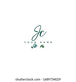  J C JC Escritura a mano de carta inicial y logotipo de firma.	
