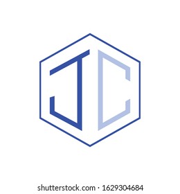 J C Letter Logo design with vector illustration .