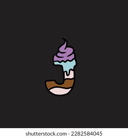 j from cake vector alphabet and number