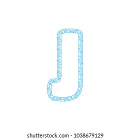 J Circuit Letter Logo Icon Design