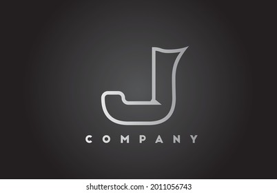 J creative grey gradient alphabet letter logo for business template. Professional icon design for lettering and identity 